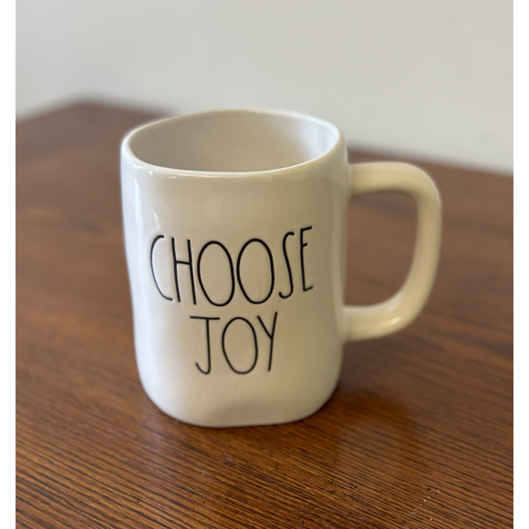 Rae Dunn CHOOSE JOY Mug Cup White Black Letters Artisan Collection By Magenta - Picture 1 of 6